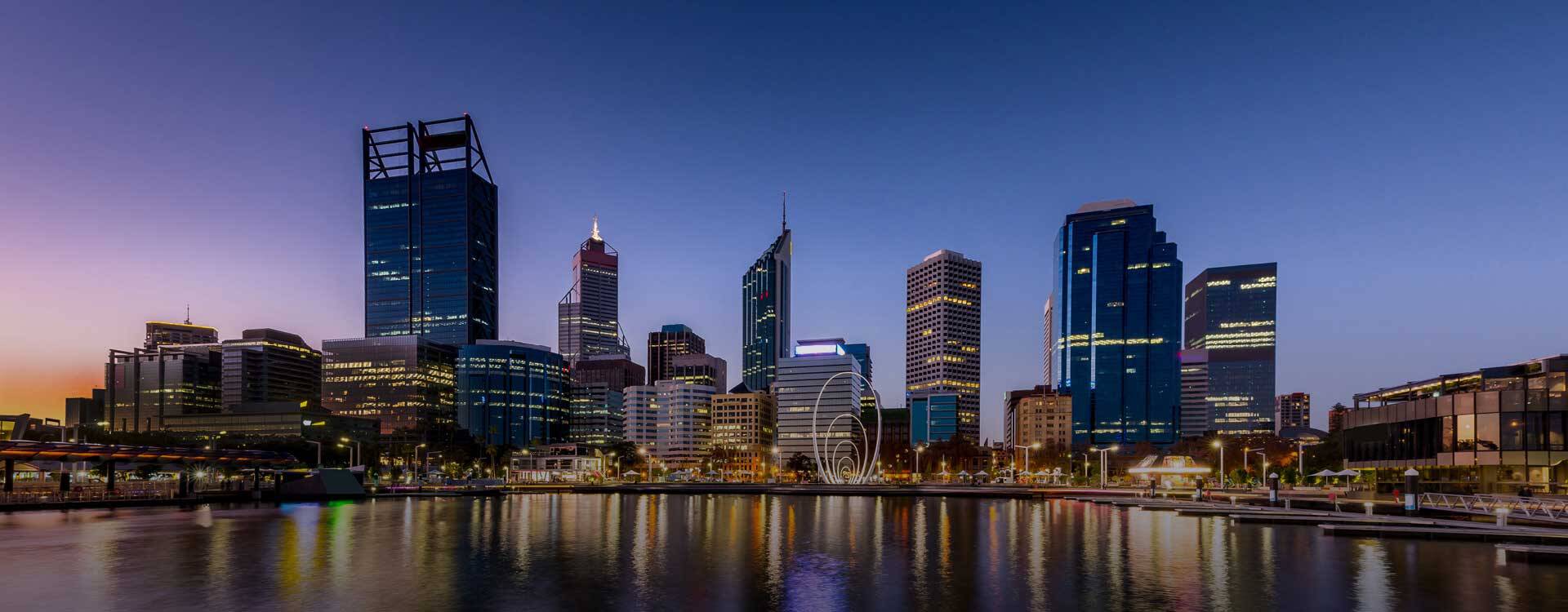 Central Perth at night